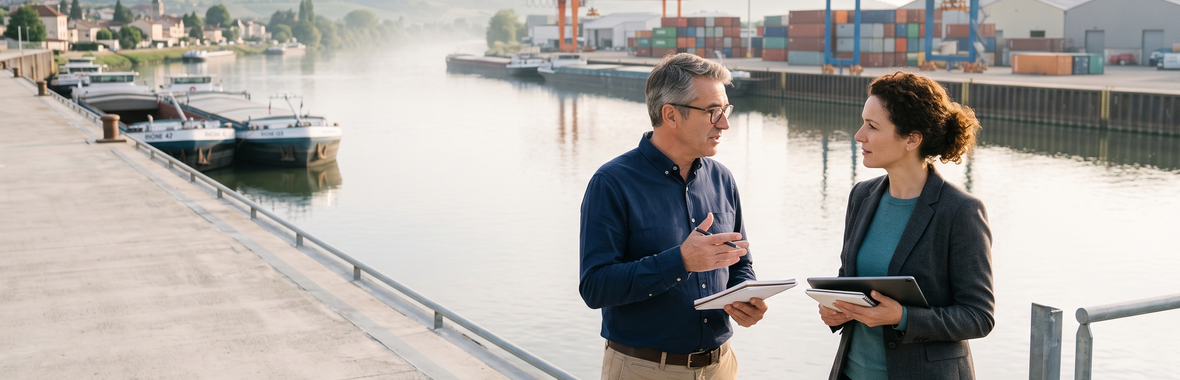 Image bannière de la formation Ports de Lorraine : comprendre la première filiale de VNF pour repenser la gouvernance de vos ports de fret 