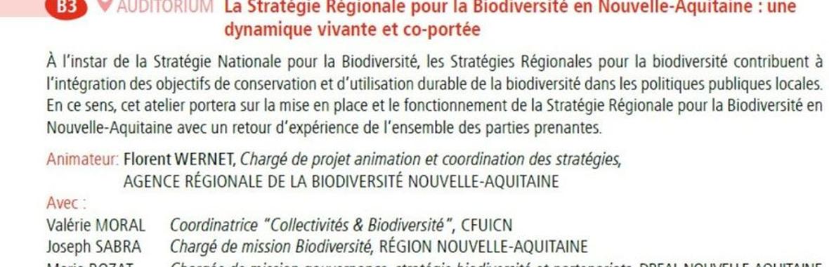 Image bannière de la formation [ANB24] La Stratégie Régionale pour la Biodiversité en Nouvelle-Aquitaine : une dynamique vivante et co-portée 